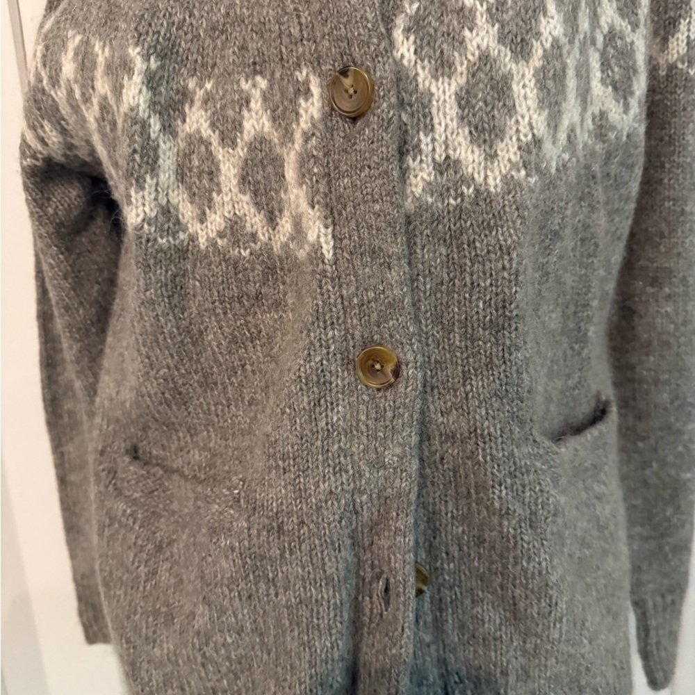 Alex Mill Gray and White Patterned Turtleneck Swe… - image 10